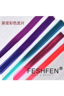 FESHFEN漸變色假發片彩色女款一片式挑染接發無痕彩發片直發頭發