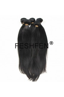 FESHFEN100%原生發真人發絲自然色發簾假發優質少女發順發可燙染